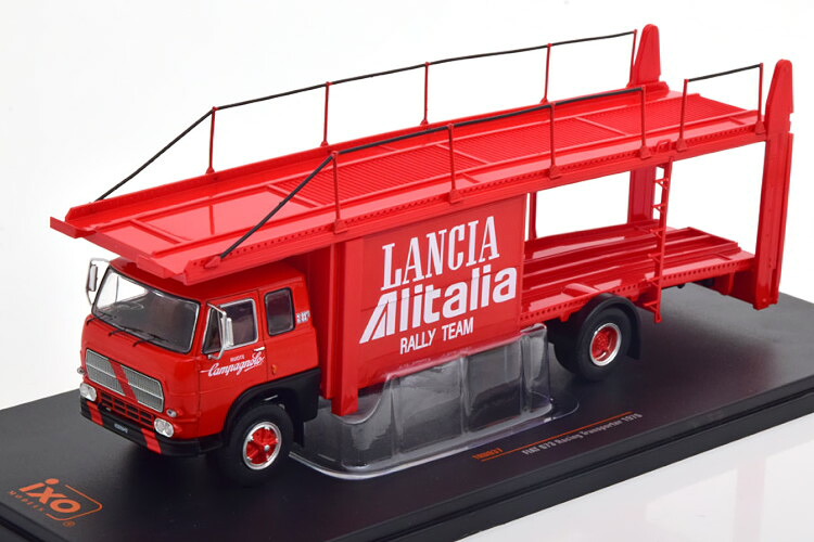 イクソ 1/43 フィアット 673 ランチア レーシング トランスポーター 1976 レッド ホワイト Ixo 1:43 Fiat 673 Lancia Racing transporter 1976 red white