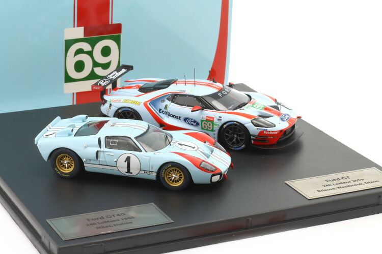 イクソ 1 43 2台セット フォード GT40 #1 1966 フォード GT #69 2019 24時間 ル・マン Ixo 1:43 2-Car Set Ford GT40 #1 1966 Ford GT #69 2019 24h LeMans