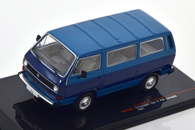 イクソ 1/43 フォルクスワーゲン T3 二階建てバス カラベル 1981 青碧Ixo 1:43 VW T3 Bus Caravelle 1981 blue darkblue