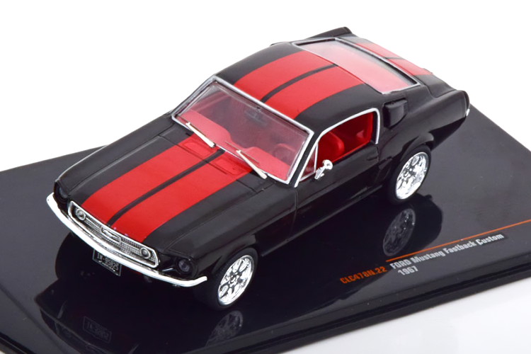 イクソ 1/43 フォード マスタング ファストバック カスタム 1967 ブラック/レッド Ixo 1:43 Ford Mustang Fastback Custom 1967 black red