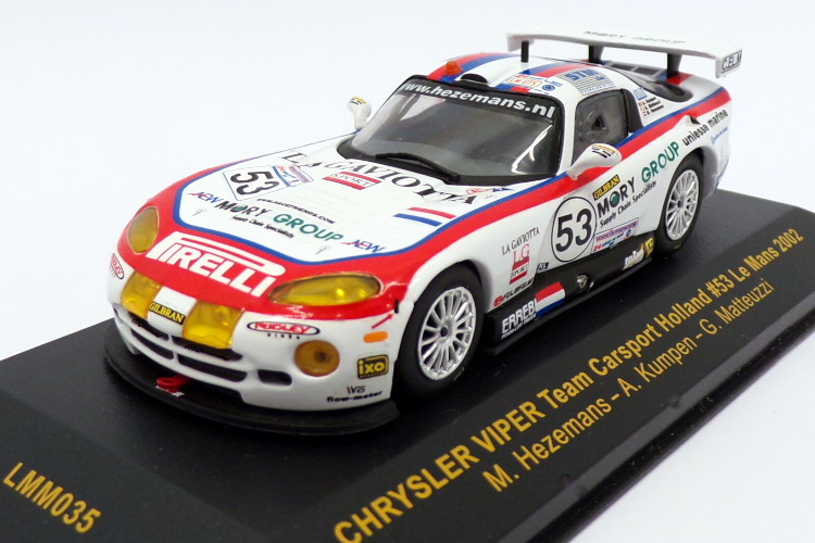 イクソ 1/43 クライスラー バイパー GTS-R “カースポーツ” #53 ル・マン 2002 Ixo 1:43 CHRYLSER VIPER GTS-R “CARSPORT” M.HEZEMANS-A.KUMPEN-G.MATTEUZZI #53 LE MANS 2002