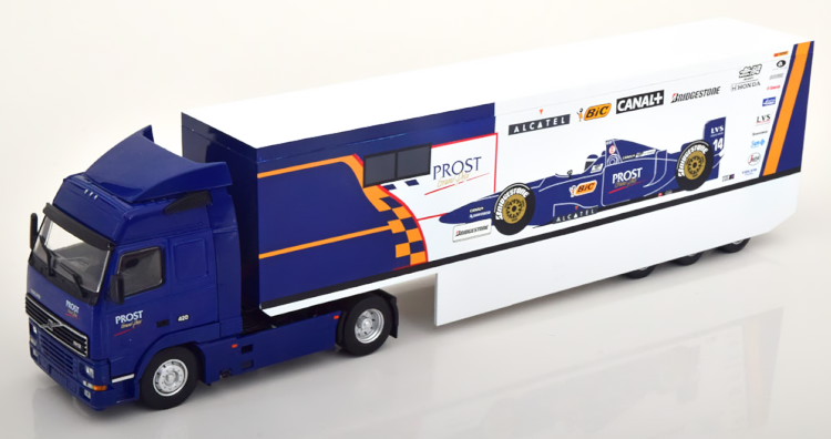 イクソ 1/43 ボルボ FH12 プロスト F1チームトラック ブルー/ホワイト Ixo 1:43 Volvo FH12 Prost F1 Team Truck blue white