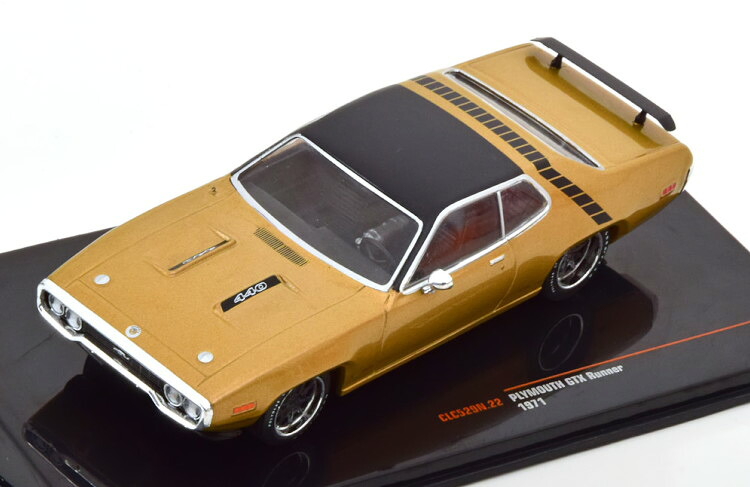 イクソ 1/43 プリムス GTX 伝令 1971 ゴールドメタリック/引っ敷き黒いこと Ixo 1:43 Plymouth GTX Runner 1971 goldmetallic matt-black ミニカー・トイカー-おもちゃ