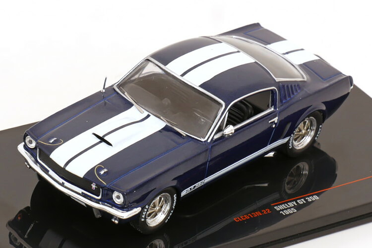 イクソ 1/43 フォード シェルビー マスタング GT 350 1965 ダークブルー メタリック ホワイトIxo 1:43 Ford Shelby Mustang GT 350 1965 darkblue metallic white｜Reowide モデルカー カタログ SHOP