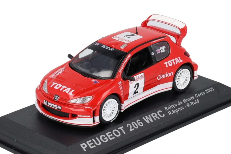 イクソ 1/43 プジョー 206 WRC #2 モンテカルロ 2003 R.ジョージバーンズIXO 1:43 Peugeot 206 WRC #2 Monte Carlo 2003 R. Burns おもちゃ-ミニカー・トイカー-車