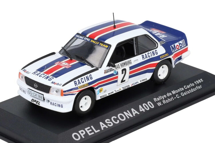 イクソ 1/43 オペル アスコナ 400 #2 モンテカルロ 1982 W.一巻きIXO 1:43 Opel Ascona 400 #2 Monte Carlo 1982 W. Rohrl おもちゃ-車
