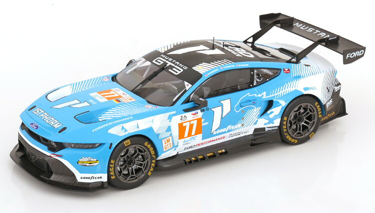 イクソ 1/18 ジェラルド・r・フォード マスタング GT3 #77 ル・マン24第四次元 2024 陽子 競り合い ベン バーカー/ライアン ハードウィック/ザカリー ロビションIxo 1:18 Ford Mustang GT3 N77 24h LeMans 2024 Proton Competition