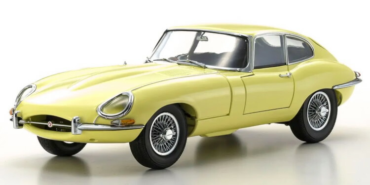 京商 1/18 ジャガー Eタイプ クーペ MK1 RHD 1961 イエロー 開閉 Kyosho 1:18 JAGUAR E-TYPE COUPE MK1 RHD 1961 YELLOW