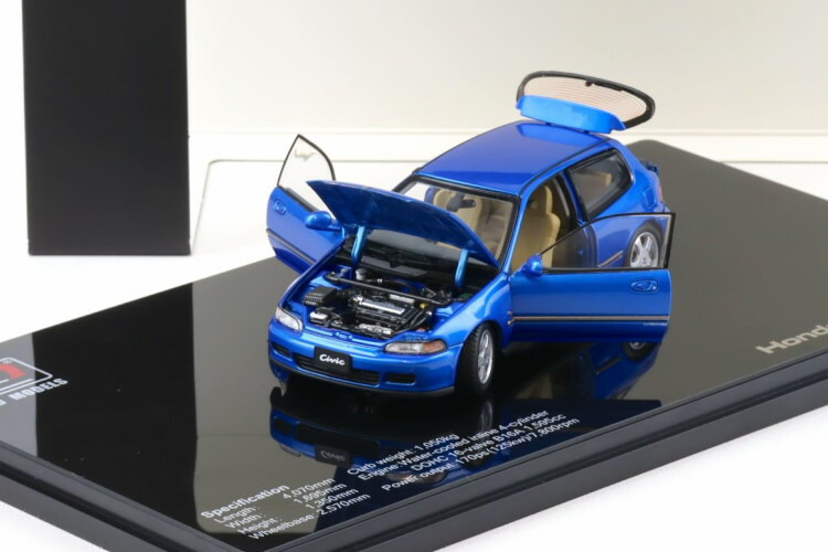 LCDモデルズ 1/43 ホンダ シビック SiR 2 EG6 VTEC 1993 ブルーメタリック 開閉LCD Models 1:43 Honda Civic SiR II EG6 VTEC 1993 blue metallic 乗り物のおもちゃ-車-おもちゃ