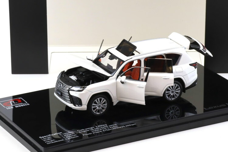 LCDモデルズ 1/43 レクサス LX600 SUV 2024 ホワイトメタリック 開閉LCD Models 1:43 Lexus LX600 SUV 2024 white metallic