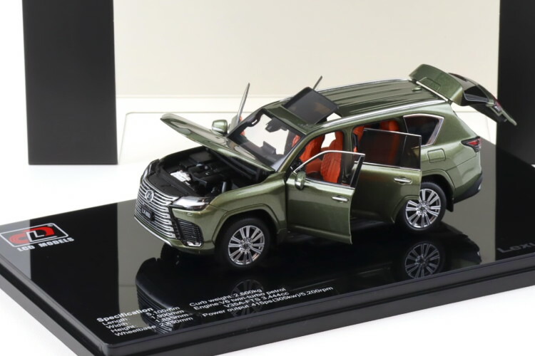 LCDモデルズ 1/43 レクサス LX600 SUV 2024 ノリグリーンメタリック 開閉LCD Models 1:43 Lexus LX600 SUV 2024 Nori green metallic