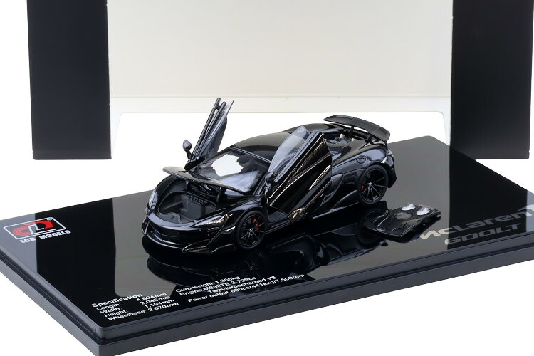 LCD真似形 1/43 マクラーレン 600LT クーペ 黒いこと 開閉LCD MODELS 1:43 McLaren 600LT Coupe black