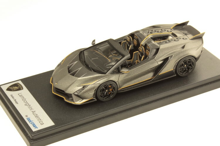 ルックスマート 1/43 ランボルギーニ オーテンティカ 蜘蛛 2024 つや消し薄墨色 黄色LookSmart 1:43 Lamborghini Autentica Spider 2024 matte grey yellow