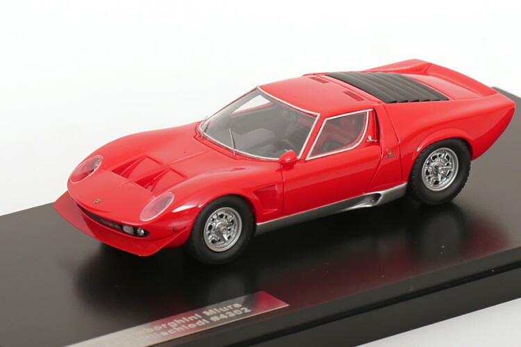 行列 1/43 ランボルギーニ ミウラ P400S ミッレキオーディ 1969 赤いこと しろがね色Matrix 1:43 Lamborghini Miura P400S Millechiodi 1969 red silver