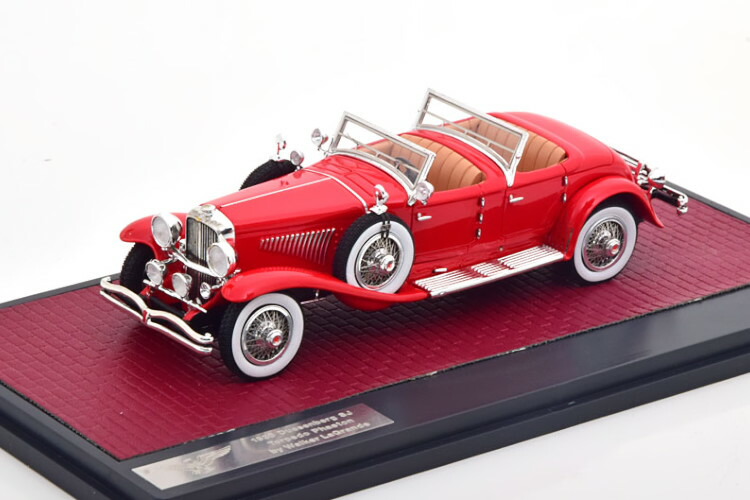 行列 1/43 デューゼンバーグ トルペド フェートン 地びた開けっ広げ 1930 赤いこと 408台押さえるMatrix 1:43 Duesenberg SJ2583 J-548 Torpedo Phaeton La Grande open 1930 red Limited Edition 408 pcs