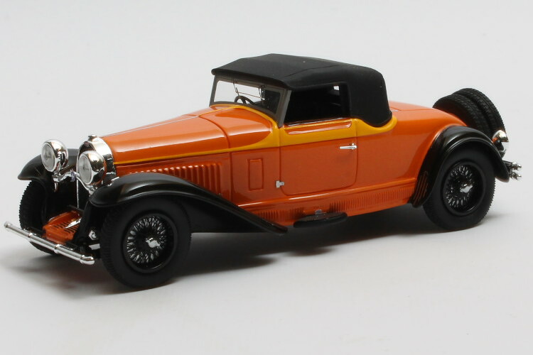 行列 1/43 ブガッティ T46 カブリオレ デ ヴィラール クローズド 1930 Matrix road cars Bugatti T46 Convertible de Villars 1930 orange/brown