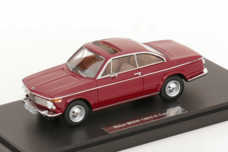 行列 1/43 BMW バウアー 1600-2 クーペ 1967 うす暗い赤いことMatrix 1:43 BMW Baur 1600-2 Coupe 1967 darkred