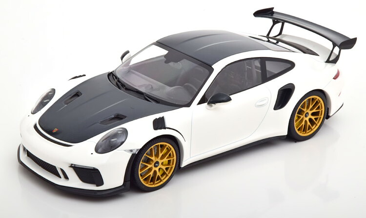 ミニチャンプス 1/18 ポルシェ 911 (991/2) GT3 RS ヴァイサッハ パッケージ ゴールドリム 2019 ホワイト カーボン グレー 111台限定 Minichamps 1:18 Porsche 911 (991/2) GT3 RS Weissach Package with gold rims 2019 white carbon-grey Limited Edition 111 pcs