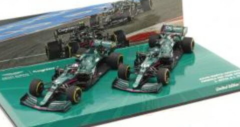 ミニチャンプス 1/43 アストンマーティン AMR21 数式1 2020 2台仕掛ける #5 ベッテル + #18 ストロール 222台押さえる \u003cBR\u003eMinichamps 1:43 Aston Martin AMR21 formula 1 2020 2-Car Set #5 Vettel + #18 Stroll  Limitation 222 pcs.