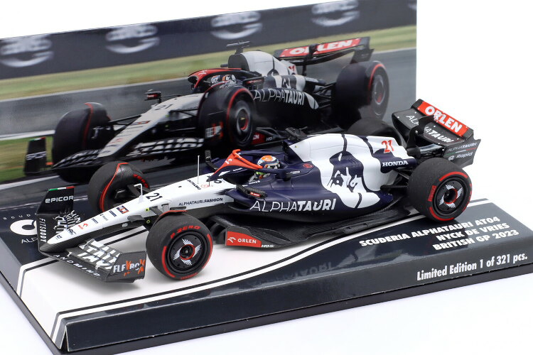 ミニチャンプス 1/43 アルファ タウリ AT04 #21 連合王国GP 数式 1 2023 Nyck de Vries 321台押さえるMinichamps 1:43 Alpha Tauri AT04 #21 British GP Formula 1 2023 Nyck de Vries Limitation 321 pcs.