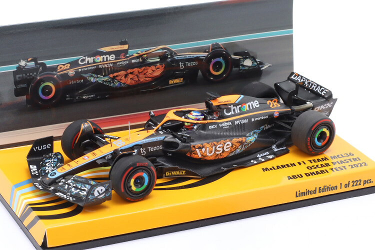 ミニチャンプス 1/43 マクラーレン MCL36 #28 アブダビ 取り調べる 数式 1 2022 Oscar Piastri 222台押さえるMinichamps 1:43 McLaren MCL36 #28 Abu Dhabi Test formula 1 2022 Oscar Piastri Limited Edition 222 pcs