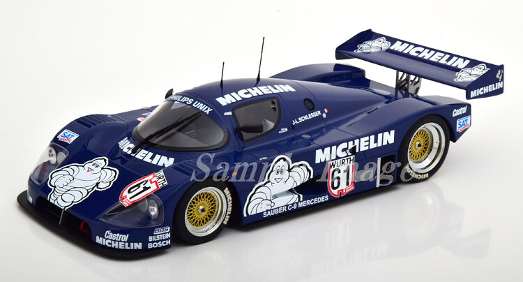 ミニチャンプス 1/18 メルセデス・ベンツ ザウバー C9 勝ちえる ADAC 百貨店疾駆 1987 ミシュラン シュレッサー 504台押さえる Minichamps 1:18 Mercedes Sauber C9 Winner ADAC Supersprint 1987 MICHELIN Schlesser Limited Edition 504 pcs