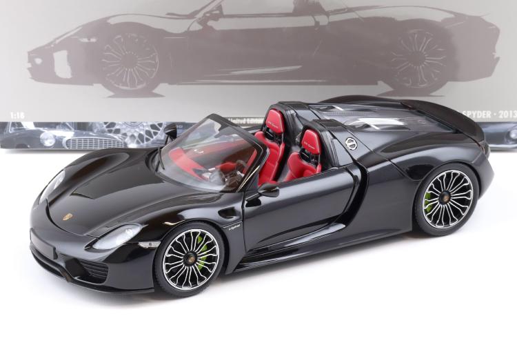 ミニチャンプス 1/18 ポルシェ 918 スパイダー 2013 ブラック/ レッド 開閉 Minichamps 1:18 Porsche 918 Spyder 2013 black/ red seats｜Reowide モデルカー カタログ SHOP