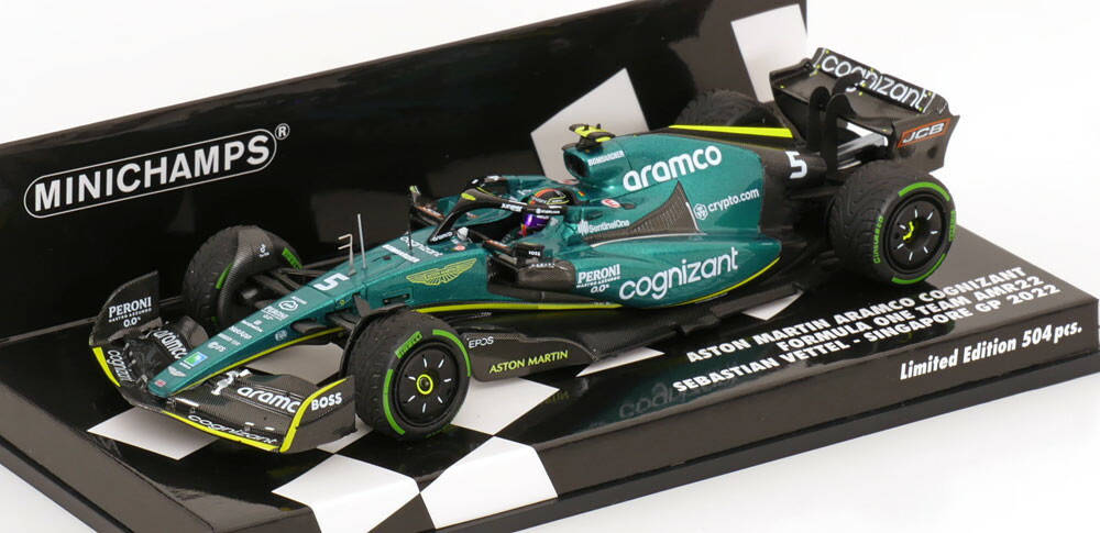 ミニチャンプス 1/43 アストンマーティン AMR 22 シンガポールGP 2022 ベッテル 504台限定Minichamps 1:43 Aston Martin AMR 22 GP Singapore 2022 Vettel Limited Edition 504 pcs｜Reowide モデルカー カタログ SHOP