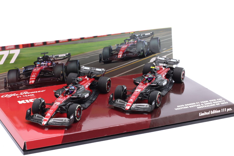 ミニチャンプス 1/43 アルファロメオ 2台セット オーストラリアGP フォーミュラ 1 2023 111 台限定Minichamps 1:43 Alfa Romeo 2-Car Set Australian GP Formula 1 2023 Bottas #77 & Guanyu #24 Limited Edition 111 pcs｜Reowide モデルカー カタログ SHOP