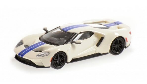 ミニチャンプス 1/87 フォード GT 2018 ホワイト / ブルー ストライプ Minichamps 1:87 Ford GT 2018 White / Blue Stripe