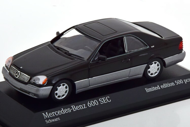 ミニチャンプス 1/43 メルセデス・ベンツ 600 SEC (C140) クーペ 1992 ブラック 500台限定Minichamps 1:43 Mercedes 600 SEC (C140) Coupe 1992 black Limited Edition 500 pcs｜Reowide モデルカー カタログ SHOP
