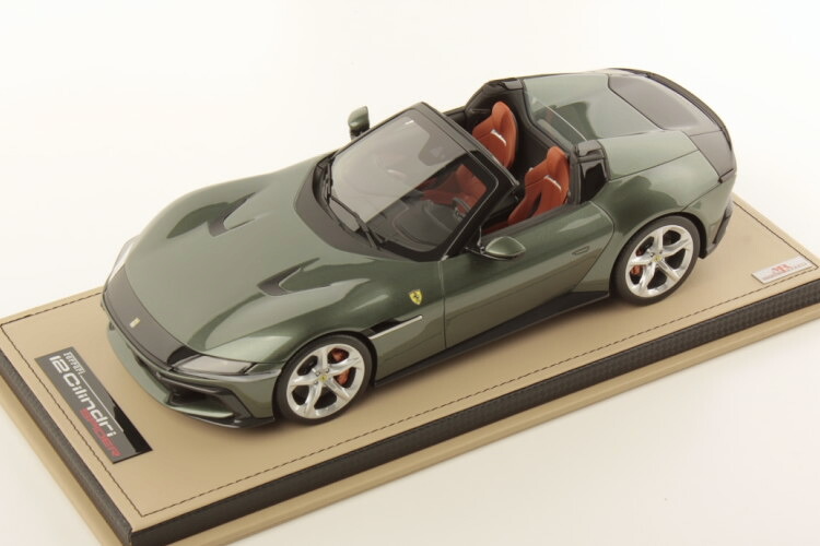 MR-ひな形 1/18 フェラーリ 12CILINDRI 細蟹 V12 830cv 2024 容れもの付 ヴェルデ トスカーナ 緑であること 99台押さえるMR-MODELS 1:18 FERRARI 12CILINDRI SPIDER V12 830cv 2024 VERDE TOSCANA GREEN LIMITED 99 pcs
