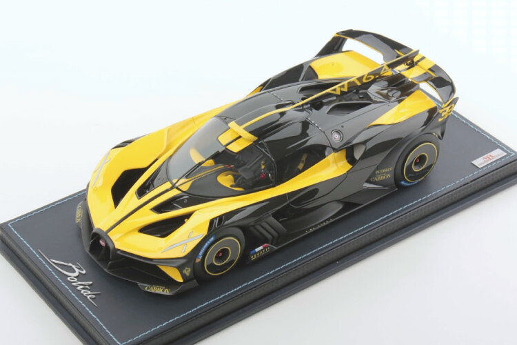 MRひな形 1/18 ブガッティ ボリード W16.4 8.0 四分子 ターボ 1850hp 500粁/h 2020 黄色 黒いこと MR-MODELS 1/18 BUGATTI BOLIDE W16.4 8.0 FOUR-TURBO 1850hp 500粁/h 2020 YELLOW BLACK