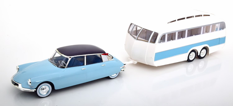ノレブ 1/18 シトロエン DS19 ヘノン 隊商付き添い人 1959 ともし火青み /うす暗い青み /白いこと 開閉Norev 1:18 Citroen DS19 with Henon Caravan 1959 lightblue darkblue white