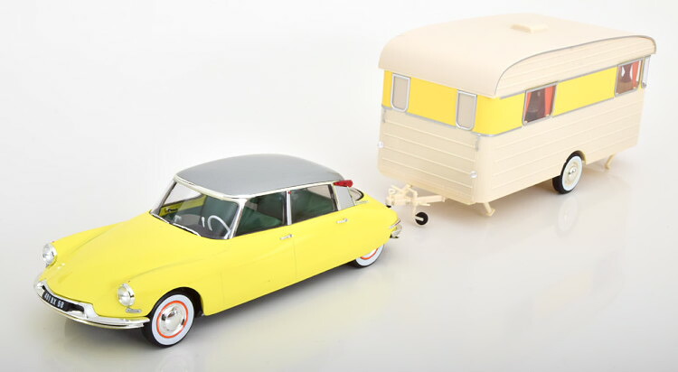ノレブ 1/18 シトロエン DS19 ルーロット付き 1960 イエロー/ホワイト Norev 1:18 Citroen DS19 WITH ROULOTTE 1960 YELLOW WHITE