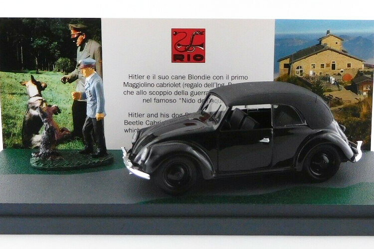 リオモデル 1/43 フォルクスワーゲン ビートル マジオリーノ カブリオレ クローズ イーグルズ・ネスト 1938 ヒトラー ブロンディー 犬RIO-MODELS 1:43 VOLKSWAGEN BEETLE MAGGIOLINO CABRIOLET CLOSED NIDO DELL'AQUILA EAGLE'S NEST 1938 HITLER AND BLONDIE DOG｜Reowide モデルカー カタログ SHOP