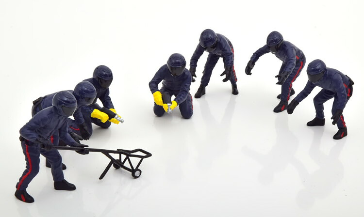 アメリカンジオラマ 1/18 レッドブルレーシング ピット クルーセット2 フィギュア7体 アクセサリー デカール付き American Diorama 1:18 Red Bull Racing Pit Crew Set 2 7 Figuren mit Zubeh?r mit Decals