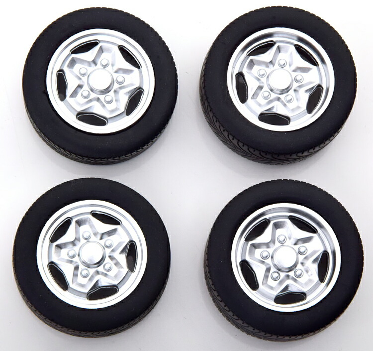KK-SCALE 1/18 ポルシェ ハックメッサー リム タイヤセット シルバー KK-Scale 1:18 Porsche Hackmesser rims and tyres-set silver
