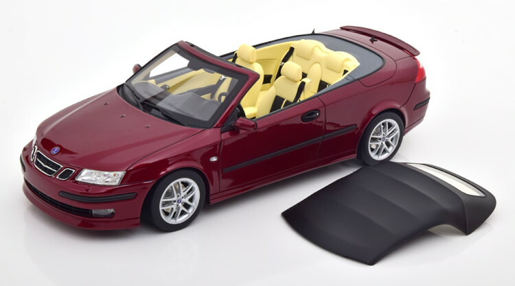DNA Collectibles 1/18 サーブ 9-3 コンバーチブル 2005 ダークレッドメタリック DNA Collectibles 1:18 Saab 9-3 Convertible 2005 darkred-metallic