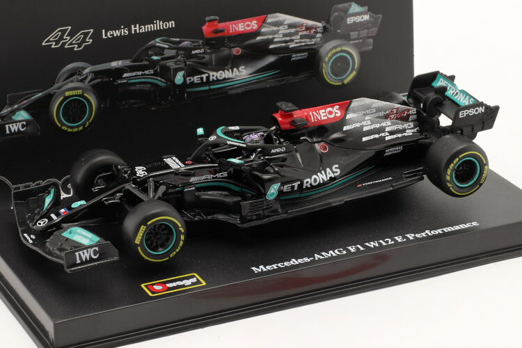 ブラーゴ 1/43 メルセデスGP F1 W12 M12 EQパワー+ チームAMG ペトロナス モータースポーツ #44 2021 ルイス・ハミルトン パイロット ショーケース付き BURAGO 1:43 MERCEDES GP F1 W12 M12 EQ POWER+ TEAM AMG PETRONAS MOTORSPORT N 44 SEASON 2021 LEWIS HAMILTON