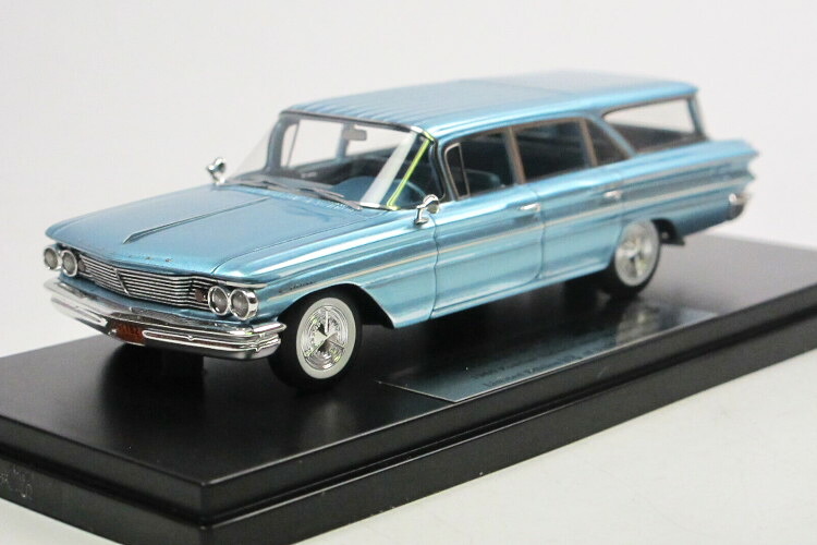 ゴールドバーグ 寄せ合わせ 1/43 ポンティアック サファリ ステイション 手押し車 1960 スカイミスト 青みGoldvarg Collection 1:43 Pontiac Safari Station Wagon 1960 Skymist Blue