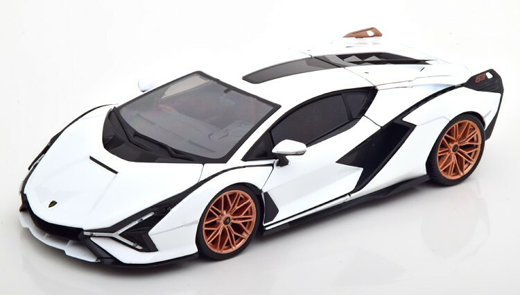 ブラーゴ 1/18 ランボルギーニ シアン FKP 37 2020 ホワイト ブラック 開閉Bburago 1:18 Lamborghini Sian FKP 37 2020 white black|Reowide モデルカー カタログ SHOP