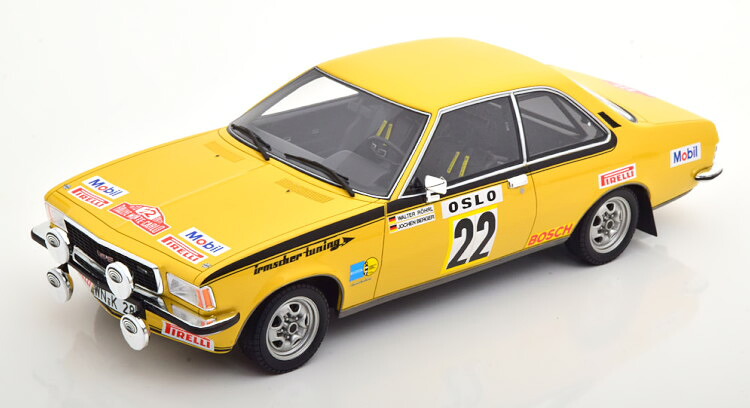 オットー 1/18 オペル コモドーレ GS/E #22 ラリーモンテカルロ 1973 渦巻形 ベルガー 2000台押さえるOtto Mobile 1:18 Opel Commodore GS/E No 22 Rally Monte Carlo 1973 R?hrl/Berger Limited Edition 2000 pcs