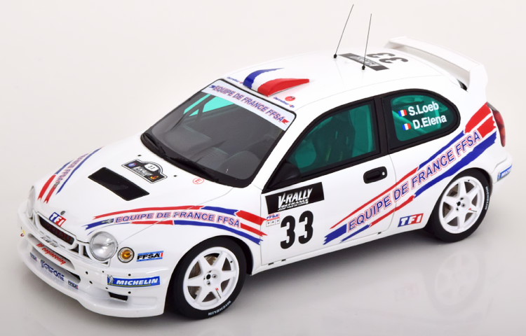 オットー 1/18 トヨタ カローラ WRC N 33 ラリー ツール・ド・コルス 2000OttO-mobile 1:18 TOYOTA - COROLLA WRC N 33 RALLY TOUR DE COURSE 2000 S.LOEB - D.ELENA WHITE|Reowide モデルカー カタログ SHOP