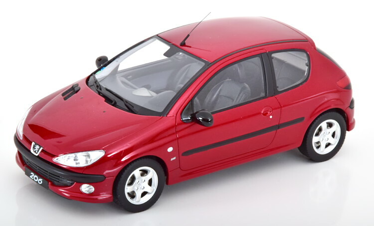 オットー 1/18 プジョー 206 S16 1999 レッドメタリック 2000台押さえるOtto Mobile 1:18 Peugeot 206 S16 1999 redmetallic Limited Edition 2000 pcs