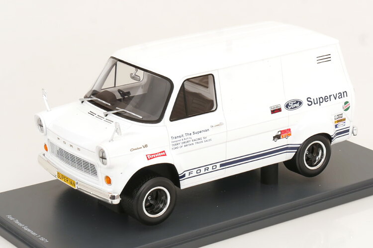 シュコー Pro.R 1:18 フォード トランジット MK1 スーパーバン 1971 ホワイト/ブルー ショーケース付き Schuco Pro.R 1:18 Ford Transit MK1 Supervan 1971 white/blue with ShowCase