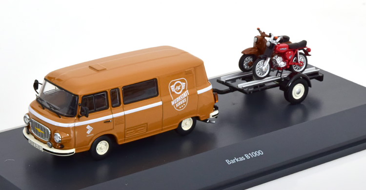 シュコー 1/43 バルカス B1000 trail.+2mot Schuco 1:43 Barkas B1000 trail.+2mot