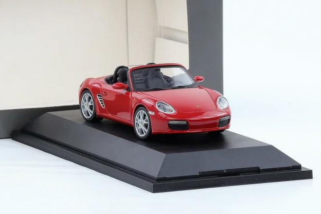 ポルシェ特注 シュコー 1/43 ポルシェ ボクスター 987 2005 レッド アクリルケース不良 Schuco 1:43 Porsche Boxster 987 2005 Red Acrylic Box Defect