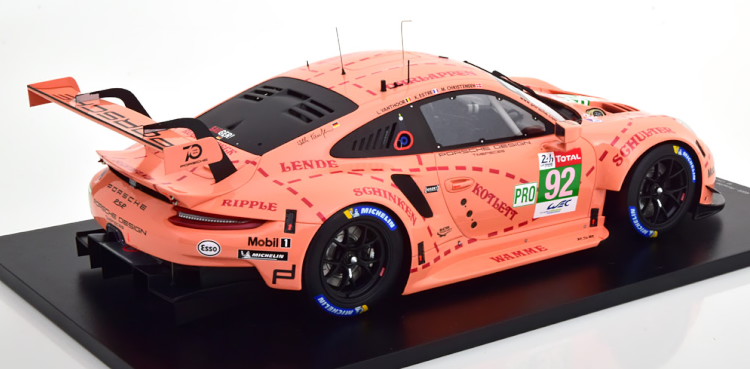 スパーク ポルシェ マクラーレン 1 12 ピンクピッグ Christensen Estre Vanthoor Rsr 92番 1 12 Spark ランボルギーニ 911 991 ル マン24時間耐久 18 Porsche 911 991 Rsr No 92 24h Le Mans 18 Pink Pig Tribute Christensen Estre Vanthoor 70 Years Porsche