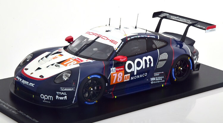 ぴかぴか光る 1/18 ポルシェ 911 RSR #78 ル・マン24第四次元耐久 2019 Spark 1:18 Porsche 911 RSR #78 24h Le Mans 2019 Prette/Prette/Abril